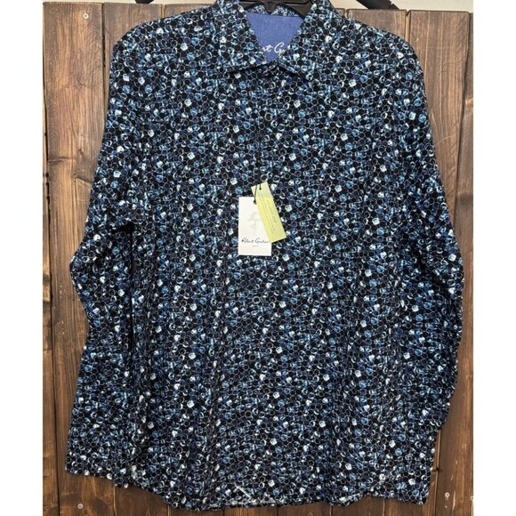 Robert Graham Size Medium Stargazer Long Sleeve Button Down Shirt Blue NWT $218 - Picture 2 of 10